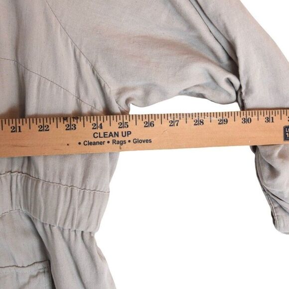 Torrid Fits Sz 3 Utility Jacket Beige Safari Oversized Button Front Cinched - Picture 6 of 7